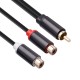 0.3m RCA Audio Speaker Y-Adapter Splitter Cable RCA 1 Male to 2 Female Stereo Audio Cable Gold Plated