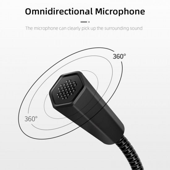 SK-30 USB Desktop Microphone with Mute Button Volume Adjustment Plug&Play Condenser for Laptop Computer PC 360 Gooseneck Design for Recording Gaming