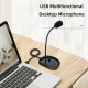 SK-30 USB Desktop Microphone with Mute Button Volume Adjustment Plug&Play Condenser for Laptop Computer PC 360 Gooseneck Design for Recording Gaming