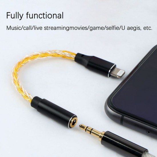 JCALLY JM08L Lightning Audio Adapter Converter MFI Certified Lightning to 3.5mm Headphone Cable Adapter Replacement for iPhone 12 Pro Max SE 11 Pro Max XR XS 8 Plus