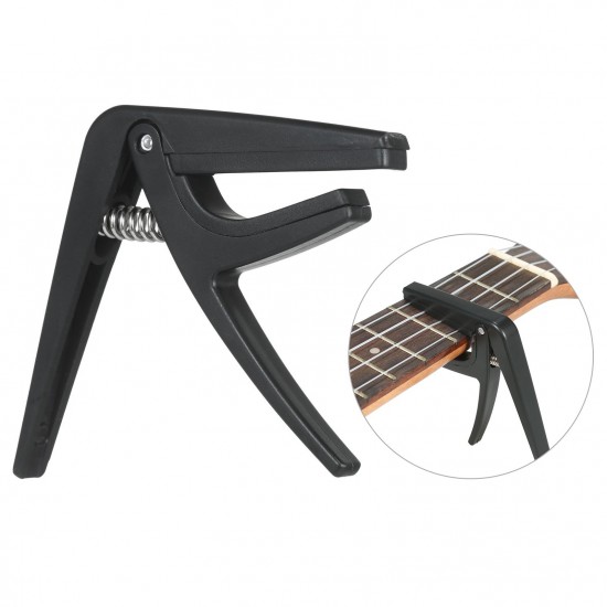 Professional Single-handed Quick-replaceable Ukelele Capo Plastic Steel Black