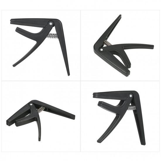 Professional Single-handed Quick-replaceable Ukelele Capo Plastic Steel Black