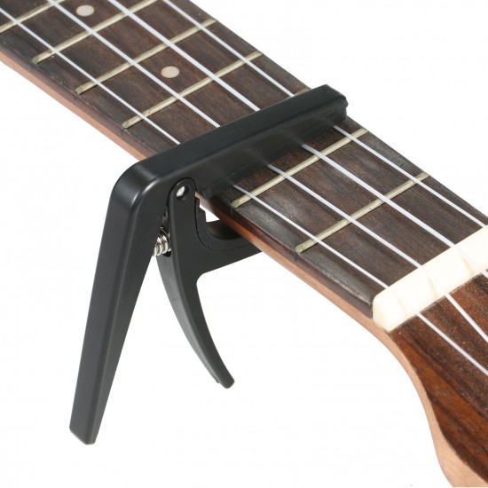 Professional Single-handed Quick-replaceable Ukelele Capo Plastic Steel Black