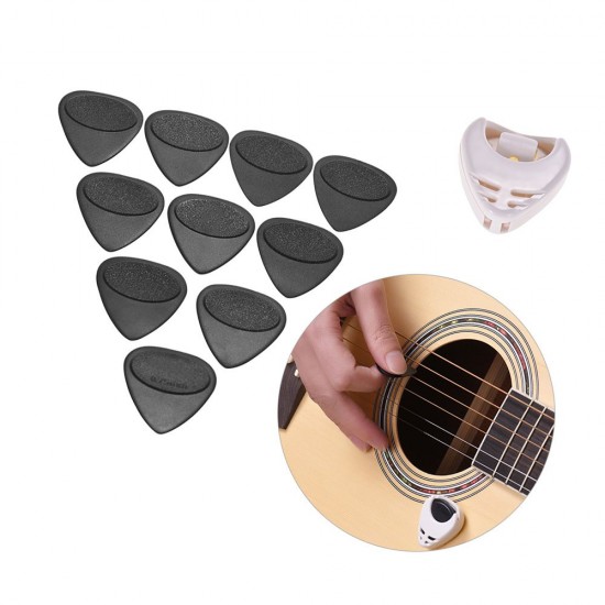 Guitar Accessories Kit Includes 20pcs Silicone Guitar Finger Protectors + 10pcs Guitar Picks + 4pcs Thumb & Finger Picks + Pick Holder + 2pcs Music Page Clips with Plastic Storage Box for Acoustic Guitar Beginners