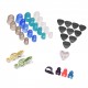 Guitar Accessories Kit Includes 20pcs Silicone Guitar Finger Protectors + 10pcs Guitar Picks + 4pcs Thumb & Finger Picks + Pick Holder + 2pcs Music Page Clips with Plastic Storage Box for Acoustic Guitar Beginners