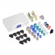 Guitar Accessories Kit Includes 20pcs Silicone Guitar Finger Protectors + 10pcs Guitar Picks + 4pcs Thumb & Finger Picks + Pick Holder + 2pcs Music Page Clips with Plastic Storage Box for Acoustic Guitar Beginners