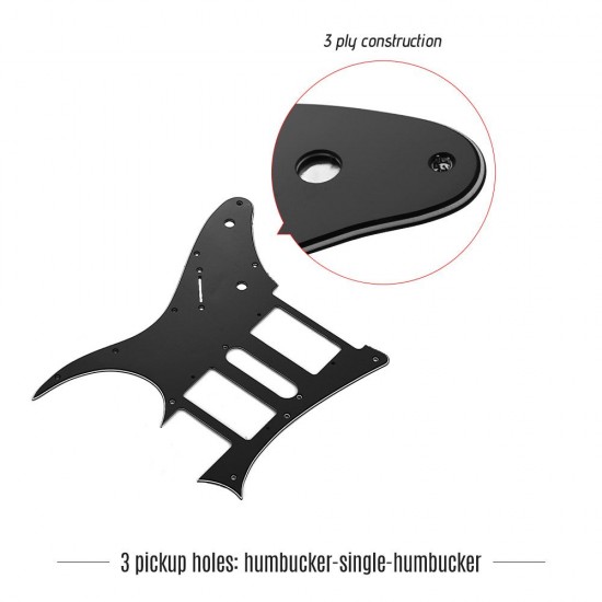 HSH Electric Guitar Pickguard PVC Pick Guard Scratch for Ibanez g250 Guitar Replacement Black 1 Ply