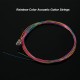 6pcs/Set Rainbow Colors Colorful Acoustic Guitar Strings Musical Instruments Replacement Steel Chord Wire