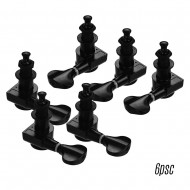 6 Pieces Guitar Machine Heads Knobs String Tuning Peg Locking Tuners for Acoustic Electric Guitars 3L3R with Mounting Screws and Ferrules Black