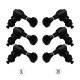 6 Pieces Guitar Machine Heads Knobs String Tuning Peg Locking Tuners for Acoustic Electric Guitars 3L3R with Mounting Screws and Ferrules Black