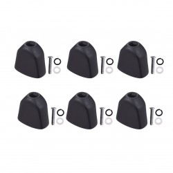 6PCS Tuning Peg Caps Polished Tuner Key Button Cap String Knob Handle with Screws Washer Parts for Acoustic and Electric Guitars Black