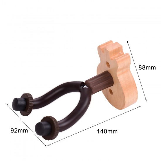 Guitar Wall Mount Hanger Solid Wood Guitar Hanger Wall Hook Holder Stand with Metal Steadying Bars for Acoustic Electric Guitar Bass Ukulele