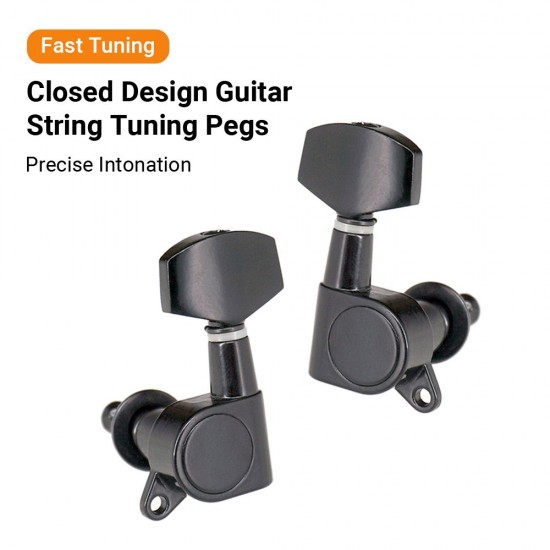 6pcs Sealed Guitar String Pegs Locking Tuners 3L3R Tuning Pegs String Tuners Electric Acoustic Guitar Tuner Machine Heads Knobs 3 Left 3 Right