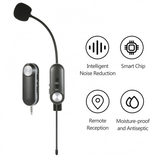 UHF Headset Wireless Microphone Instrument Mic Omni-directional Hifi Microphone Wireless Instrument Microphone System Receiver & Transmitter UHF Clip Type Mic+Receiver for Sax Saxophone French Horn Trumpet Trumbone