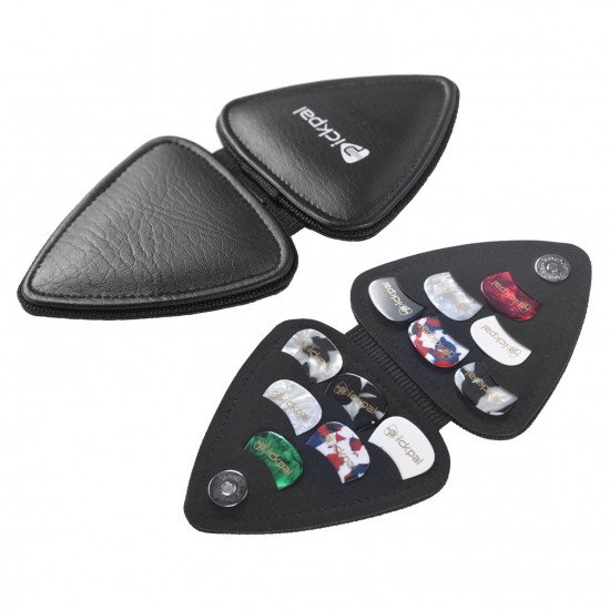 PICKPAL Guitar Picks Holder Case for Acoustic Electric Guitar Includes 12 PCS Guitar Picks Leather Guitar Plectrums Storage Pouch Guitar Pick Bag Gifts for Kids Friends Guitar Players