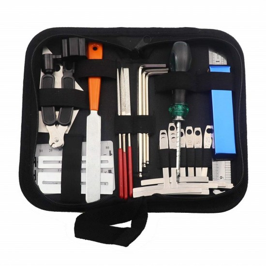 Guitar Tool Kit Repairing Maintenance Tools String Organizer String Ruler Gauge Measuring Tool Hex Wrench Set