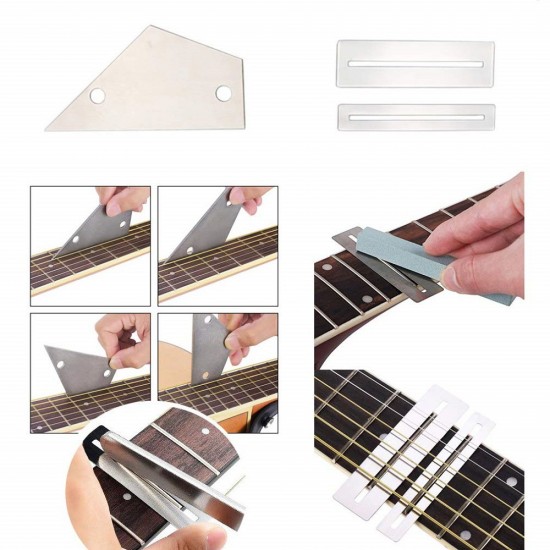 Guitar Tool Kit Repairing Maintenance Tools String Organizer String Ruler Gauge Measuring Tool Hex Wrench Set