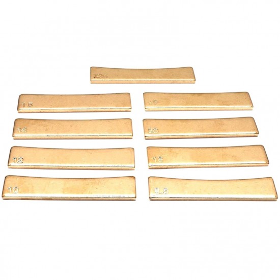 9Pcs Guitar Brass Radian Fret Inserts 7.25/9.5/10/12/14/15/16/17/20 Radius Fingerboard Fret Press Caul Insert for Acoustic/Electric Guitar Electric Bass