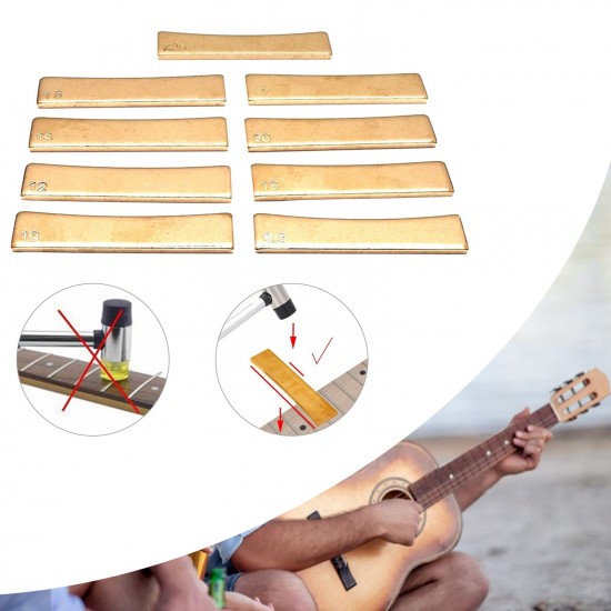 9Pcs Guitar Brass Radian Fret Inserts 7.25/9.5/10/12/14/15/16/17/20 Radius Fingerboard Fret Press Caul Insert for Acoustic/Electric Guitar Electric Bass