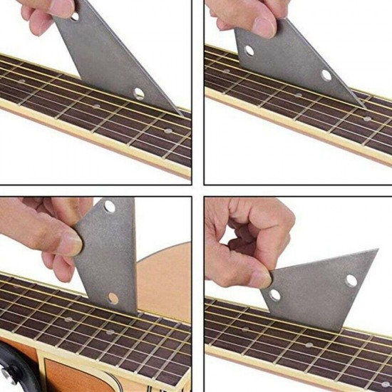 6Pcs Guitar Luthier Tool Kit Fret Crowning File Dressing Rocker Fingerboard Guard Grinding Stone