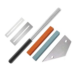 6Pcs Guitar Luthier Tool Kit Fret Crowning File Dressing Rocker Fingerboard Guard Grinding Stone