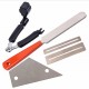 Guitar Repair Luthier Tools Kit Guitar Fret Crowning File 3 in 1 Guitar String Winder Cutter Fret Rocker Fingerboard Guard Grinding Stone