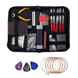 Guitar Repairing Tools Set Stringed Instrument Fretboard Maintenance Tools Repairing Tools Bag for Guitar Ukulele