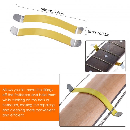 Guitar Repair Maintenance Tools Kit Including Guitar Frets File + Leveling Ruler + 15CM Leveling Bar + String Separator + Fingerboard Guard + Sandpaper