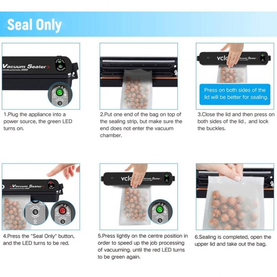 Vacuum Sealer Machine Automatic Vacuum Air Sealing System with 15 Sealing Bags For for Food Preservation Storage Saver