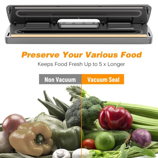 Vacuum Sealer Machine Automatic Vacuum Air Sealing System with 15 Sealing Bags For for Food Preservation Storage Saver