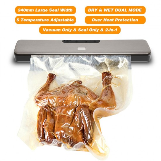 Vacuum Sealer Machine Automatic Vacuum Air Sealing System with 15 Sealing Bags For for Food Preservation Storage Saver