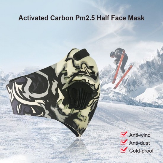 Half Face Cover Activated Carbon Pm2.5 Anti-dust Bike Cycling Outdoor Sports Breathable Face Filter Cover