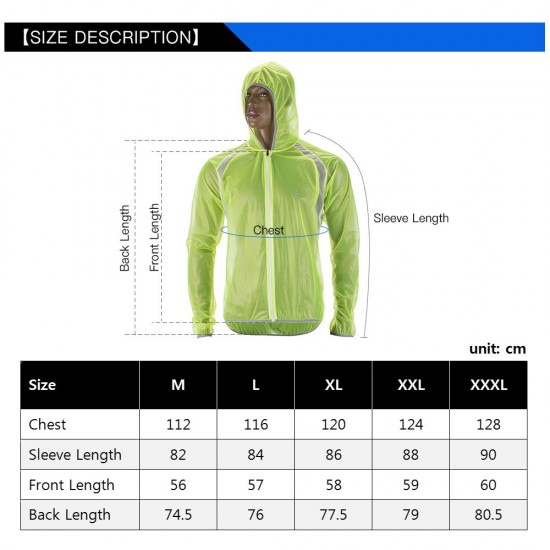 Waterproof Cycling Jacket Rainproof MTB Bike Wind Coat Road Bicycle Jacket Raincoat for Men and Women