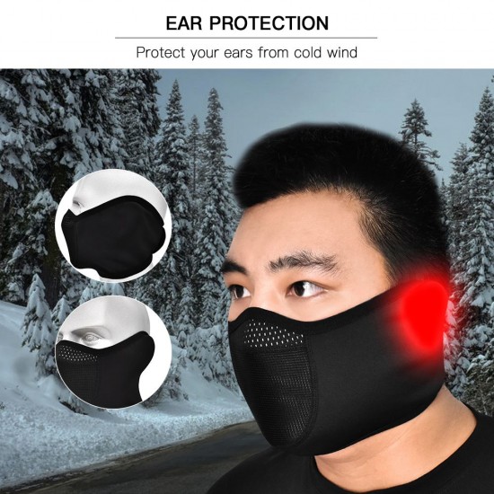 Windproof Thermal Fleece Cycling Face Cover Ear Covers Bandana for Outdoor Sport Motorcycling Running Hiking Skiing Snowboarding