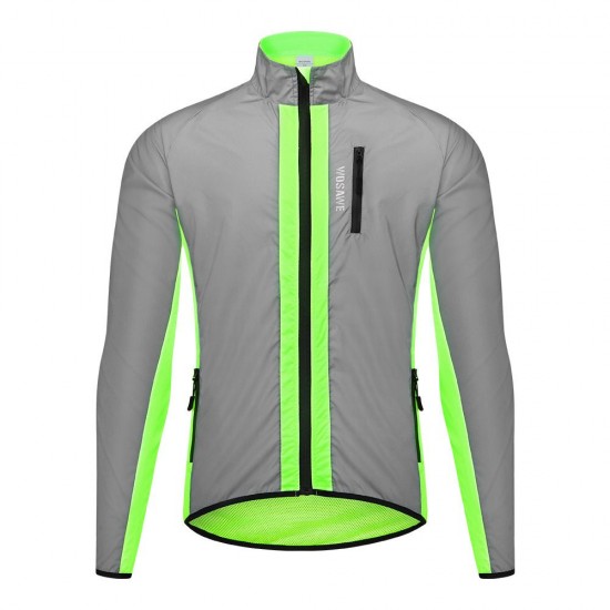 Men's Cycling Reflective Windbreaker Windproof Waterproof Cycling Jacket Bike Wear Quick-dry Elastic Breathable Sport Clothing For Running Jogging Cycling Gym Fitness