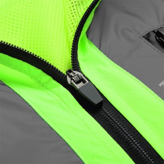 Men's Cycling Reflective Windbreaker Windproof Waterproof Cycling Jacket Bike Wear Quick-dry Elastic Breathable Sport Clothing For Running Jogging Cycling Gym Fitness