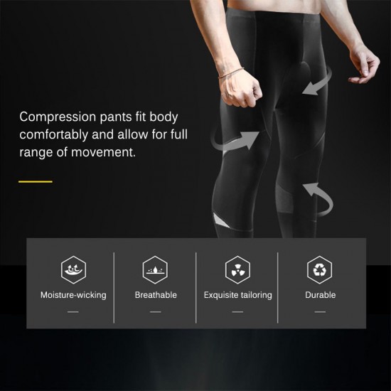 Men's Reflective Bicycle Pants Gel Padded Cycling Tights Leggings Outdoor Riding Bike Pants