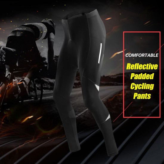 Men's Reflective Bicycle Pants Gel Padded Cycling Tights Leggings Outdoor Riding Bike Pants